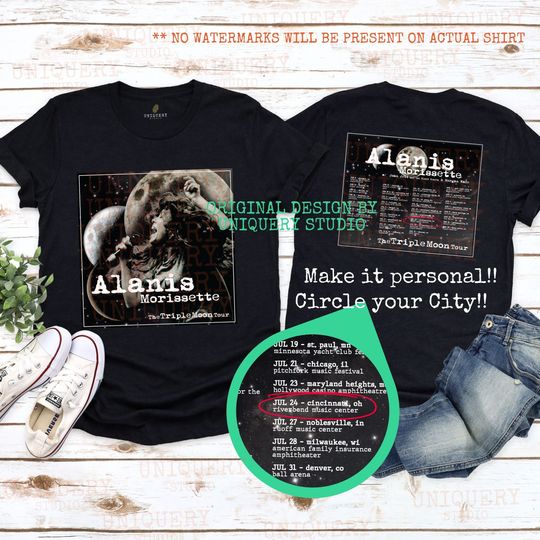 Personalized Alanis Morissette Shirt | Triple Moon Tour 2024 | Alanis Concert Shirt | 90s Music | Alternative Rock Music | Ironic