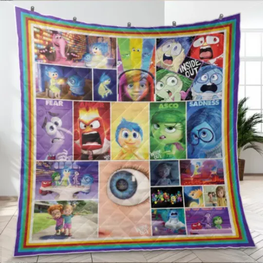 Inside Out Blanket Soft Gift, Blanket Home Decoration Sofa, Blanket Bedding Living Room, Inside Out New Emotion Characters Blanket Decor