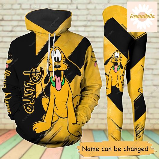 Pluto Hoodie/Leggings, Personalized Hoodie, Disney Pluto Leggings, Pluto Dog Hoodie, Leggings For Girls, Disney Dog Hoodie, Yoga Pants