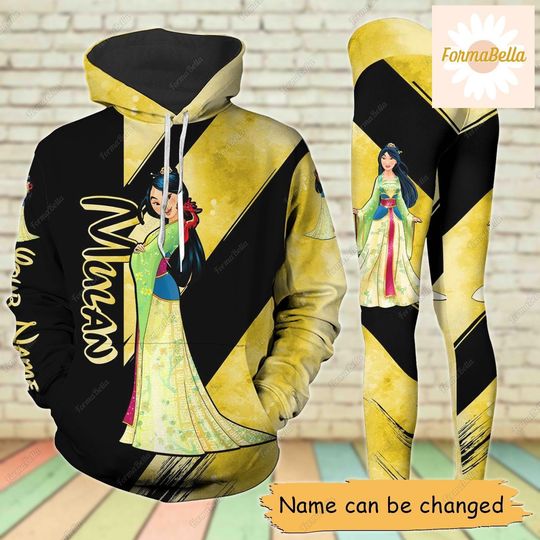 Mulan Hoodie/Leggings, Disney Mulan Hoodie, Mulan Princess Hoodie, Disney Princess Leggings, Yoga Pants Women, Workout Leggings