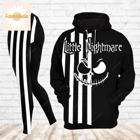 Jack Skellington Hoodie/Leggings, Nightmare Before Christmas Hoodie, Skellington Yoga Leggings, Yoga Pants, Halloween Movie Hoodie