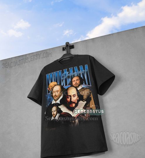 Discover Limited William Shakespeare Vintage T-Shirt, William Shakespeare Graphic T-shirt, Retro 90's Fans Homage T-shirt, Gift For Women and Men