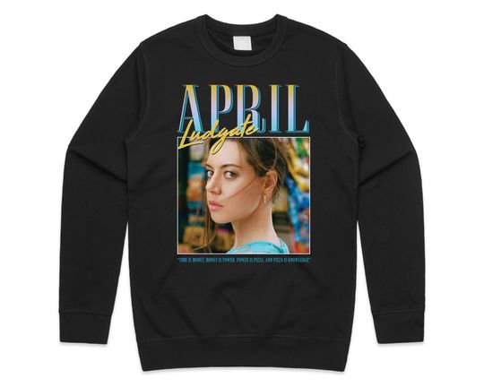 April Ludgate Homage Jumper Sweatshirt, Parks & Rec Top Funny Retro 90's Gift, Vintage Long Sleeve Sweatshirt, Gift For Men Women