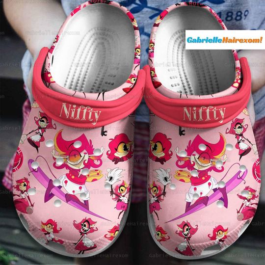 Niffty Hazbin Hotel Clogs, Niffty Ha Bin Clogs, TV Series Clogs, Slipper For Men Women And Kids, Angel Dust Hazbin Hotel Shoes