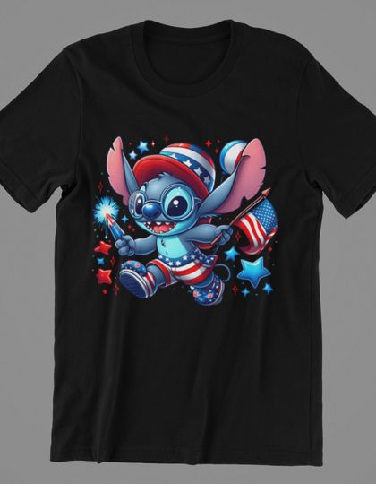 Discover Stitch 4th of July T-Shirt - Patriotic Independence Day Shirt - Red, White, and Blue Disney Tee, Disney, USA, American Pride, Youth shirt,