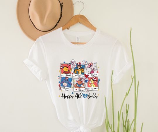 Happy 4th Of July Shirt, Winnie The Pooh Shirt, Pooh Bear USA Shirt, 4th Of July Disney Shirt, Disney America Shirt, Disney Group Shirt