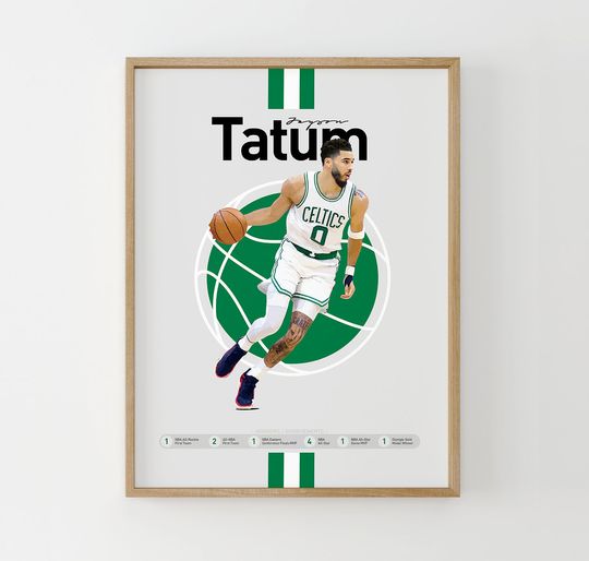 Jayson Tatum Wall art, Tatum Print, Tatum Celtics Poster, Minimalist Poster, Basketball Poster, Office Wall Art, Bedroom art, Jayson Tatum