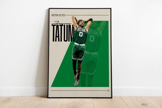 Poster of Jayson Tatum Poster for Sports Fan Wall Art for Basketball Fans Modern Sports Decor for Bedroom & Office