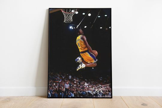 Kobe Bryant Poster, Signed Kobe Bryant NBA Poster, Basketball Gift Wall Decor, Kobe Bryant Signature Wall Art