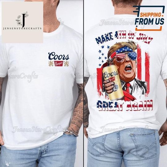 Beer Trump Make 4Th Of July Great Again Shirt, Trump 2024 T-Shirt, Trump Shirt, Trump Tee, Funny Republican Shirt, 4Th Of July Gifts