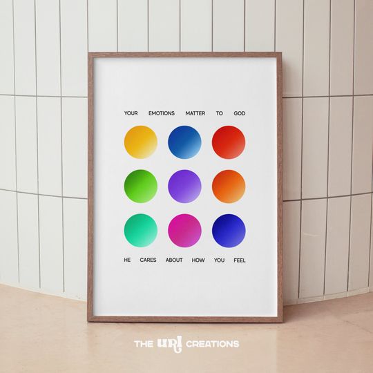 Your Inside Out Emotions Print Christian Wall Art, Mental Health Decor, Minimalist Bible Verse Print