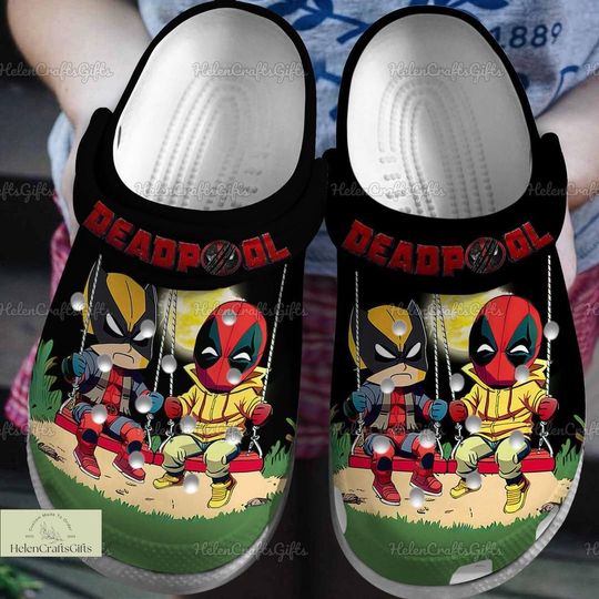Deadpool Shoes, Deadpool Clogs, Deadpool Wolverines Shoes, Deadpool Gift, Deadpool Shoes Clogs, Deadpool Clogs, Summer Shoes