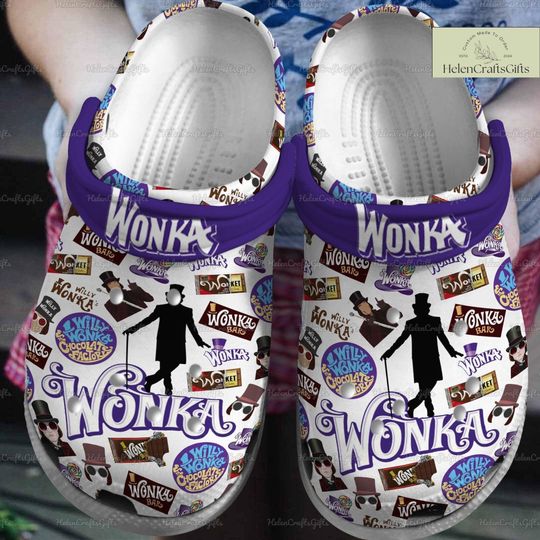 Willy Wonka Men Women Clogs, Willy Wonka Clogs, Chocolate Factory Clogs, Willy Wonka Fan Shoes, Gift For Her