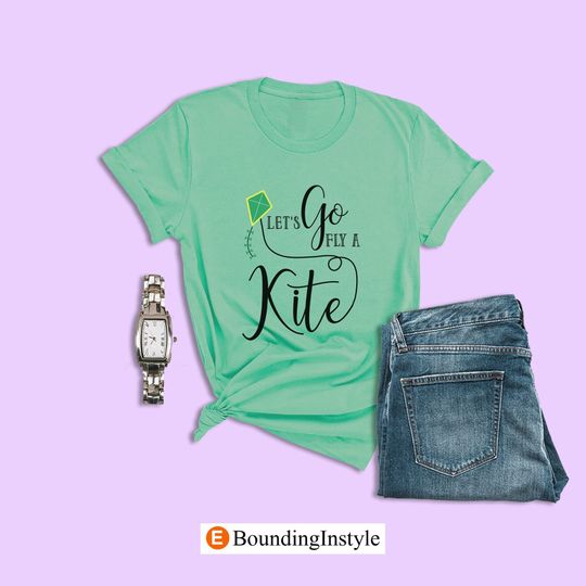 Mary Poppins Shirt, Let's Go Fly a Kite Shirt, Disney Family Vacation Disney Shirt, Disney Clothing, Summer Casual Cotton Couple Matching Shirt, Short Sleeve Shirt for Men, Women and Kids
