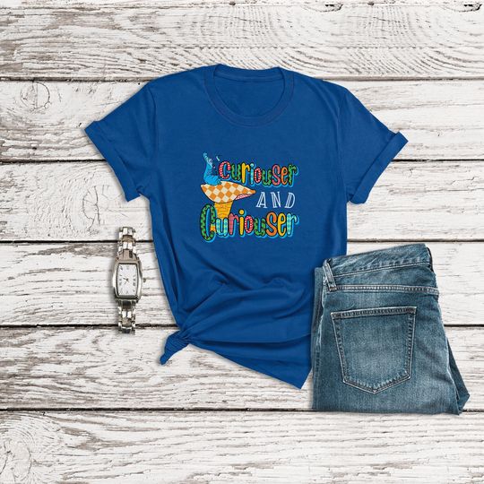 Alice in Wonderland Shirt, Curiouser and Curiouser, Alice in Wonderland Caterpillar Disney Shirt, Disney Clothing, Summer Casual Cotton Couple Matching Shirt, Short Sleeve Shirt for Men, Women and Kids