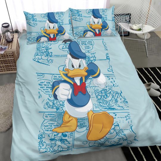 Disney Donald Duck Cotton Matting Bed Three Piece Bedding Set
