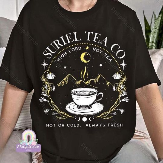 Suriel Tea Company Shirt, Velaris Acotar cotton tee, Graphic Tshirt for men, women, Unisex, SJM Merch Shirt