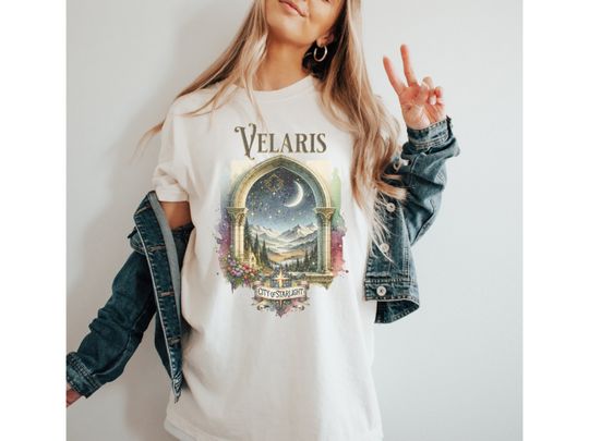 Velaris City of Starlight cotton tee, Graphic Tshirt for men, women, Unisex, Trending Gifts