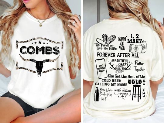 Vintage Lukee Comb Shirt, Country Music Shirt, Cowgirl Shirt, Combs World Tour, Bullhead Shirt, Cowboy Shirt, Lukee Comb Fan Gift Shirt