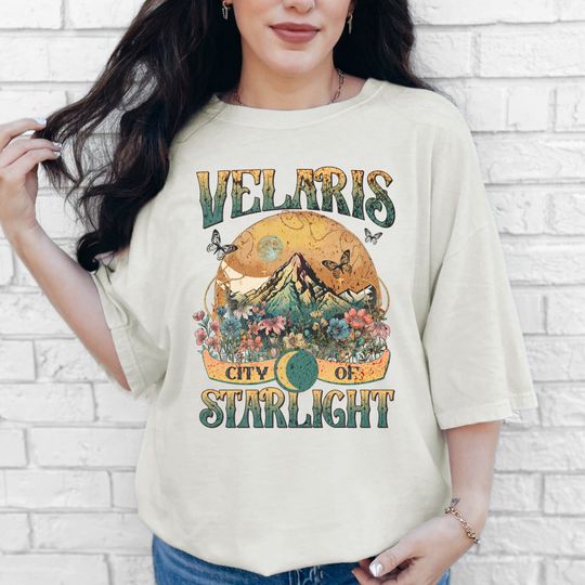 Velaris City of Starlight ACOTAR Cotton Tee, Graphic Tshirt for men, women, Unisex, Trending Casual Fashion