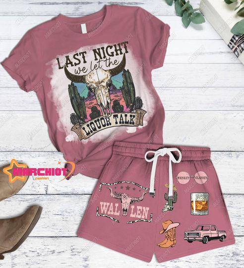 Wallen Western Short Pajamas Set, Comfortable and Soft Cotton Sleepwear, Homewear For Women, Summer Shirt