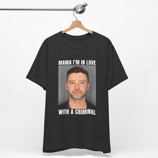 Justin Timberlake Mugshot T-Shirt, Mama I'm In Love With A Criminal, JT Concert Shirt, Timberlake Fan Gift, New York 2024 Arrest