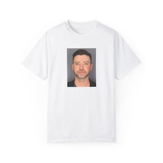 Discover Justin Timberlake Mugshot Unisex T-shirt Timberlake Fan Gift, JT Concert Shirt,  graphic T-shirt, Multiple colors trending shirts