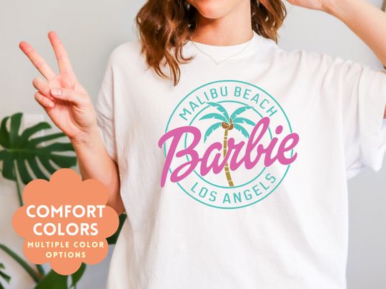 Malibu Beach Barbie Comfort Colors Shirt | Barbie Girl Tee | Barbie TShirt | 90's Girl Shirt | 80's Girl Shirt | Cute Beach Shirt for Women