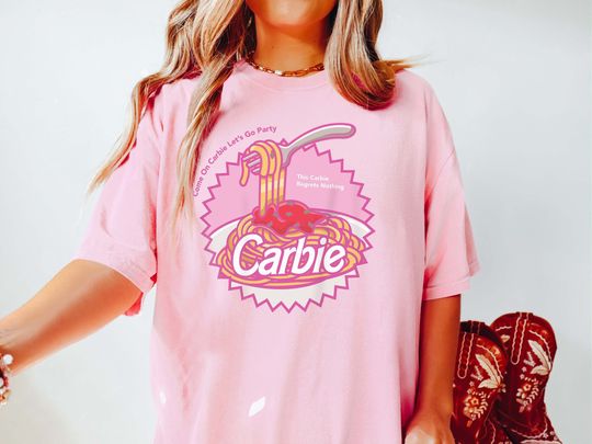 Carbie I Love Carbs Bread Pasta Pizza Funny Meme T-shirt | Cotton Short Sleeve Tee | Breathable | Comfortable | Women Summer Casual Shirt