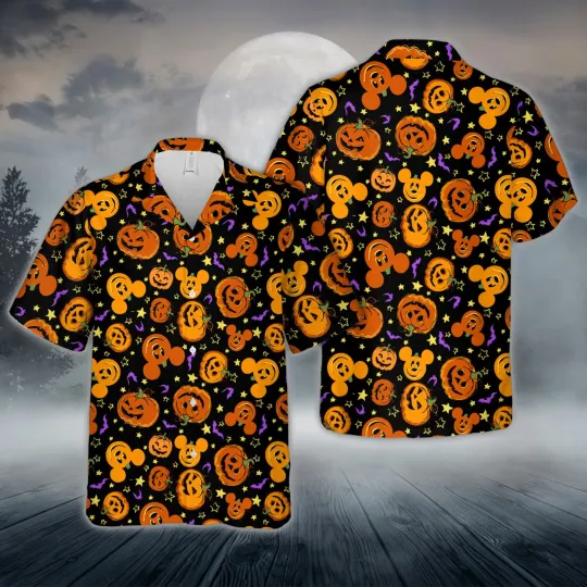Mickey Mouse Halloween Hawaiian Shirt  Disneyland Hawaiian Shirt Casual Party Shirt