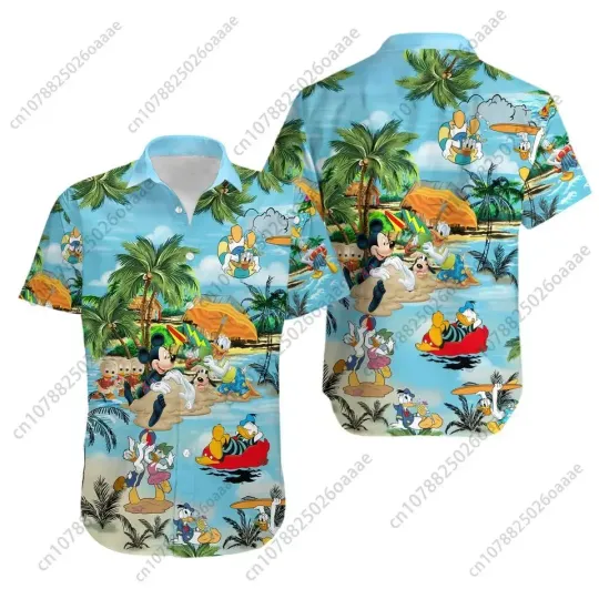 2024 Disney Mickey Firefighter Hawaiian Shirt  Hawaii Beach Shirts