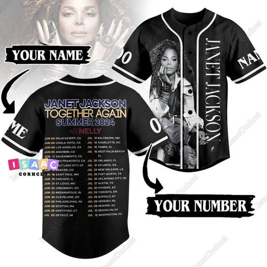 Janet Jackson Baseball Jersey, Janet Jackson Together Again Summer Merch