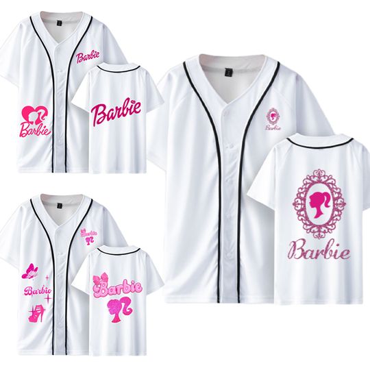 Summer Barbie Baseball Jersey | Summer Short Sleeve Tee | Femininity | Comfortable | Women Summer Casual Shirt