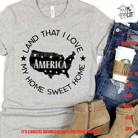 Land that I Love America My Home Sweet Home Independent Day Unisex Short sleeves Multiple colors, Trending 4th of July shirt