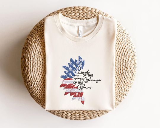 Land of The Free Because of The Brave Shirt , 4th of July Shirt, Independent Day Unisex Short sleeves Multiple colors, Trending 4th of July shirt