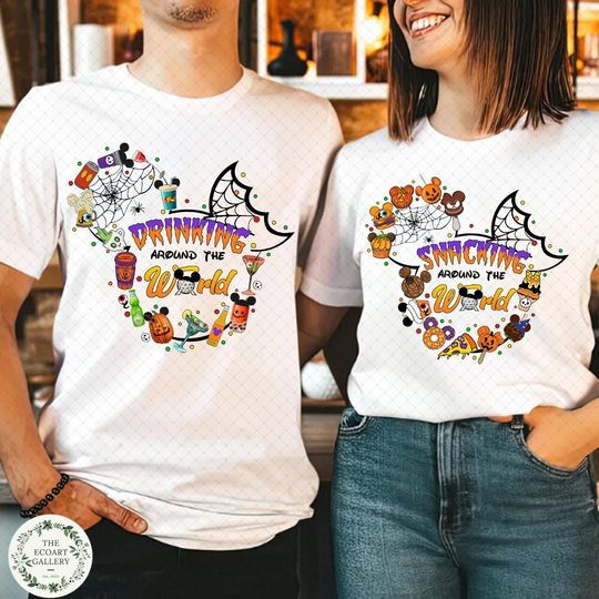 Drinking Around The World, Snacking Around The World Shirt, Disney Epcot Halloween Shirt