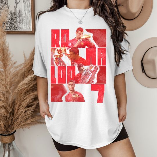 Cristiano Ronaldo 90s Style Vintage Graphic T-shirt, Sport Cotton Short Sleeve Shirt, Unisex Summer Casual Shirt