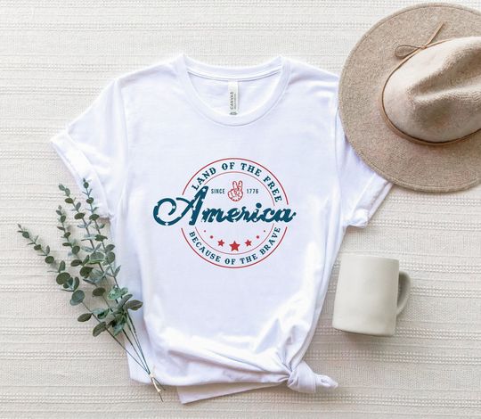 Land Of The Free Because Of The Brave America Est 1776 Shirt, 4th Of July T-Shirt, Patriotic Fourth Of July Shirt, Independence Day Shirt