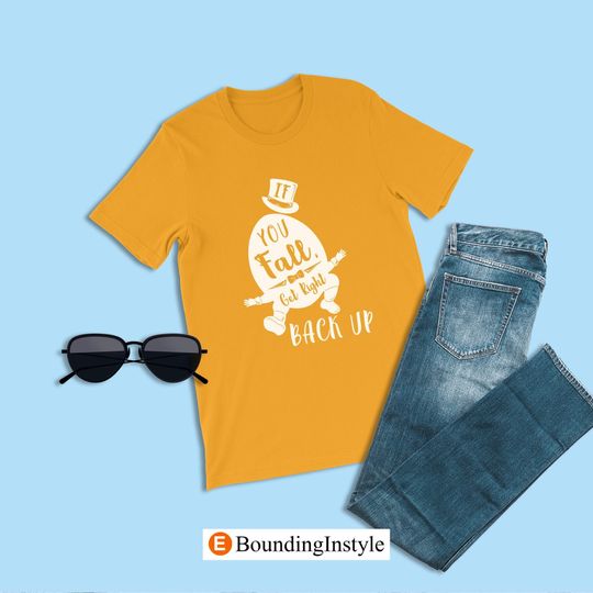 Easter Egg Shirt, Alice in Wonderland Shirt, If You Fall Get Right Back Up Disney Shirt, Disney Clothing, Summer Casual Cotton Couple Matching Shirt, Short Sleeve Shirt for Men, Women and Kids