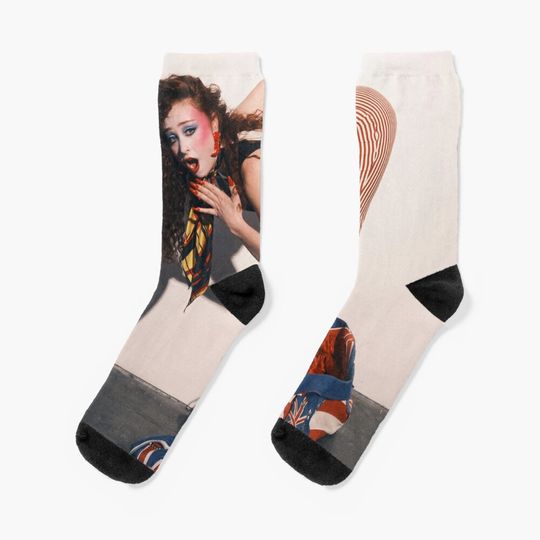 Cover Magazine Chappell Roan Version Cotton Socks, Cute & Cozy Gift for Unisex, Trending Fashion Gifts