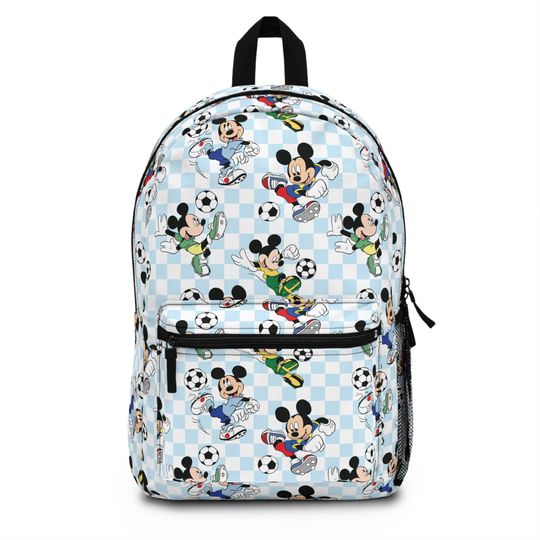 Disney Mickey Soccer Backpack, 3D Football Backpack, Student Soccer Schoolbag, Football Lover Fans Outdoors Travel Bag