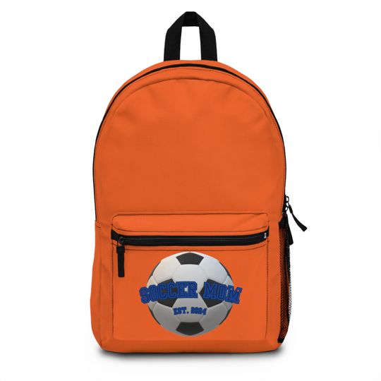 Orange Soccer Backpack, 3D Football Backpack, Student Soccer Schoolbag, Football Lover Fans Outdoors Travel Bag