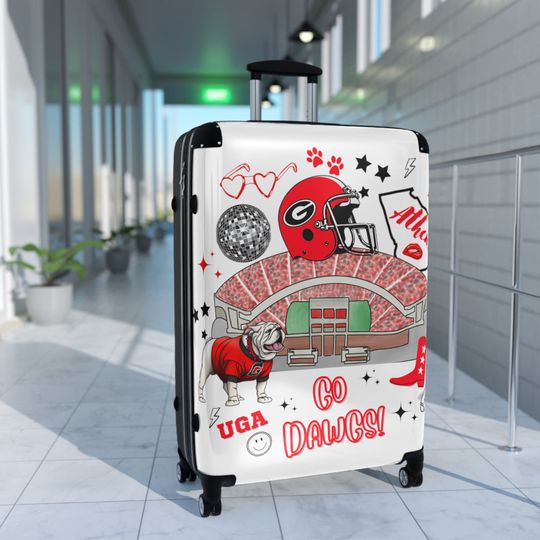 UGA, bulldog themed, ravel Suitcase, travel accessories, gift for her, gift for him, gifts