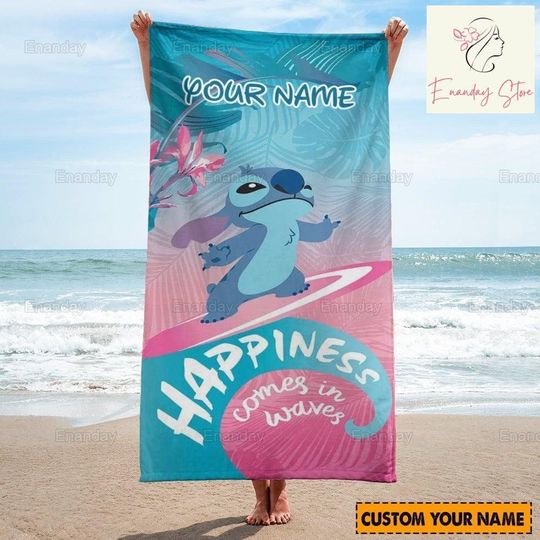 Stitch Beach Towel, Personalized Towel, Stitch Summer Towel, Lilo Stitch Towel, Stitch Bath Towel, Disney Beach Towel, Vacation Gift