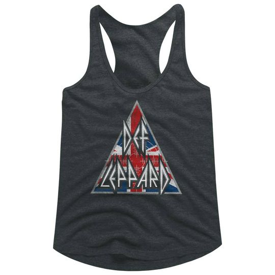 Def Leppard British Logo Triangle Junior Women's Tank Top, Vintage 90s Cotton Tank Top, Music Tank Top Shirt, Retro Gift For Fan