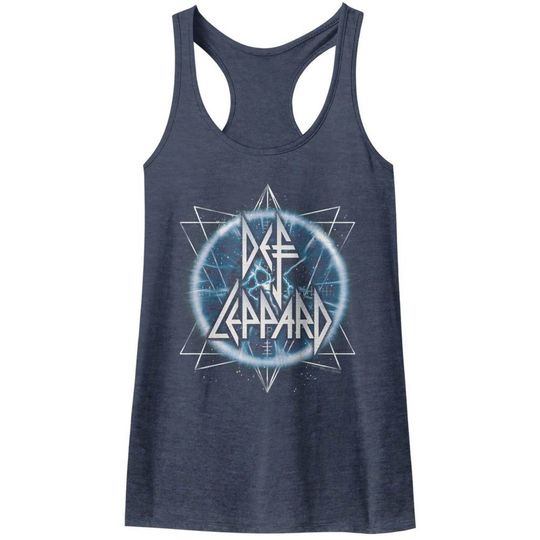 Def Leppard Electric Eye Vintage Navy Junior Women's Tank Top, Vintage 90s Cotton Tank Top, Music Tank Top Shirt, Retro Gift For Fan