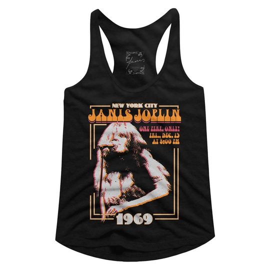 Janis Joplin New York Black Junior Women's Tank Top, Vintage 90s Cotton Tank Top, Music Tank Top Shirt, Retro Gift For Fan