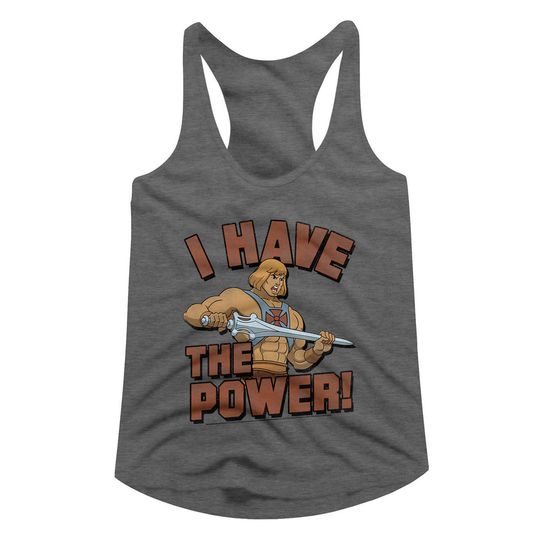 Masters Of The Universe The Power Graphite Heather Junior Women's Tank Top, Vintage 90s Cotton Tank Top, Music Tank Top Shirt, Retro Gift For Fan