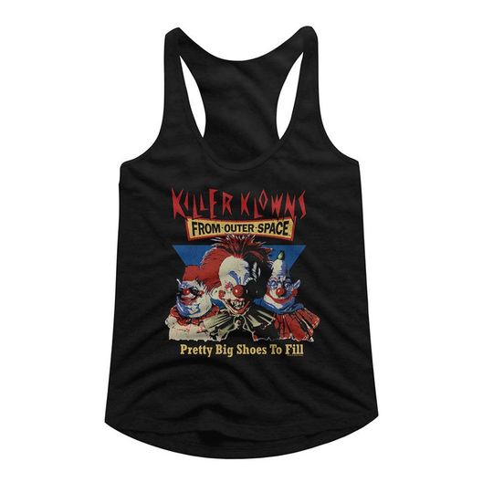 Killer Klowns From Outer Space Pretty Big Shoes To Fill Slim Fit Tank Top, Vintage 90s Tank Top, Retro Cotton Tank Top, Gift For Man Women