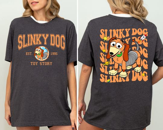Toy Story Slinky Dog Cotton 2 Sides Short Sleeve Shirt, Disney Trip Shirt, Family Matching Shirt, Disneyland Vacation Shirt